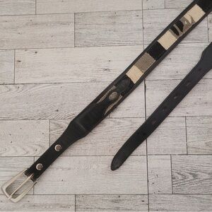 Women’s Vintage Dun Dee Western Black Leather Rodeo Cowgirl Belt Size 30